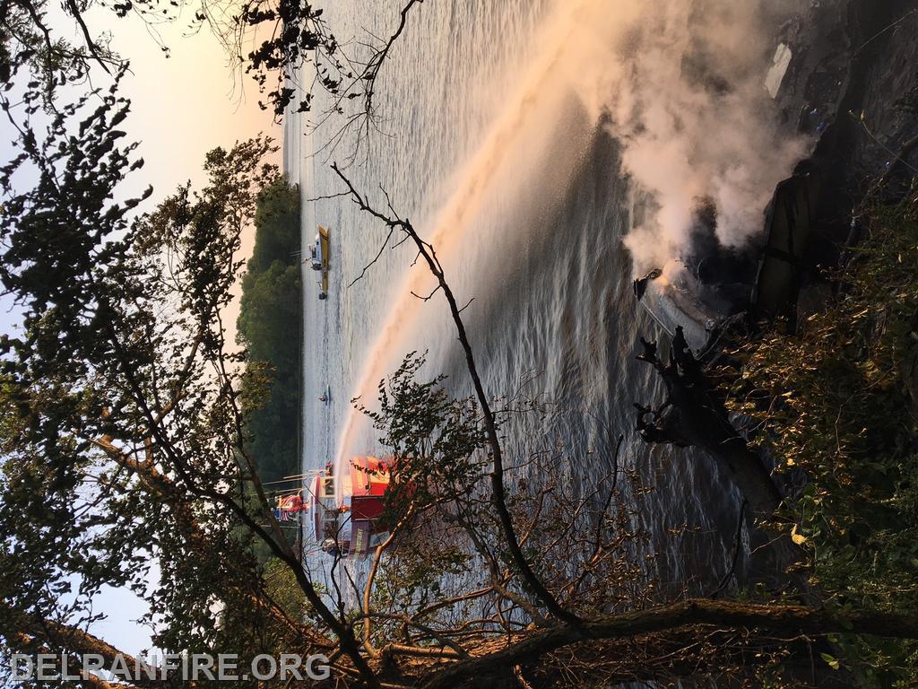 Boat Fire at Amico Island 